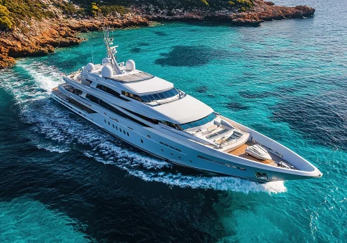 luxury-yacht-navigating-through-clear-turquoise-waters-tropical-paradise copia